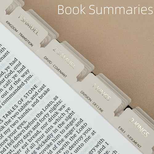 UPAFEXXI-Laminated Bible Tabs with Book Summaries(Gold Foil Embossed Lettering), Bible Tabs for Women and Men, Reposition Large Print Stickers, Easy to Read, 80Chapters Labels for Easy Navigation