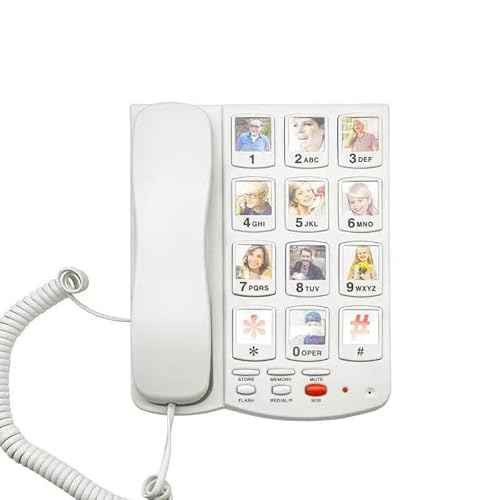 Large Button Phones for Seniors - Big Button Telephone with SOS Emergency Dial, Extra Loud Volume, Hearing Aid Compatible, Easy Operation for Elderly(Pictured_Key)