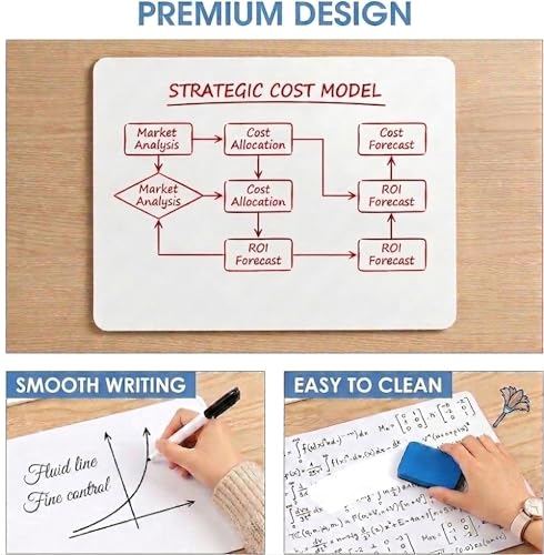 Ultimate Stationery 2-Pack Small Whiteboards 9x12 Inch Double Sided for Kids & Classroom