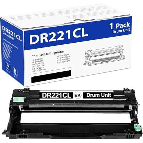 DR221CL Drum Unit Replacement for Brother DR-221CL DR 221CL Black Drum Unit for HL-3140CW HL-3150CDN MFC-9130CW HL-3170CDW MFC-9330CDW MFC-9340CDW MFC-9140CDN Printer Drum (1 Pack )