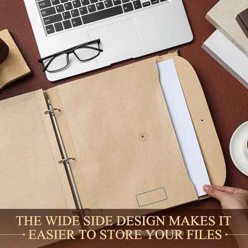 Marspark 3 Rings Folio Important Document Organizer with Labels, Family Document Organizer Binder, Expanding File Folder for Important Papers, Letters, Birth Certificates, Photos, Passports, Black