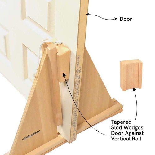 Big Horn 70150 Self-Adjusting Door Holder, All Wood - for Doors as Thin as 1 Inch Or as Thick as 2-1/4 Inch