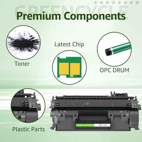 greencycle CRG119 Compatible Toner Cartridge Replacement for Canon 119 3479B001AA Black Toner for imageCLASS MF414dw MF416dw MF5950dw MF5960dn MF6180dw lbp6670dn LBP251dw LBP253dw Printer (2-Pack)