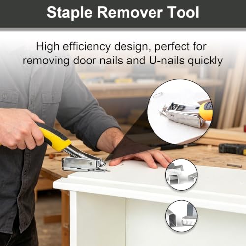 Meillyocean 5 Pcs Heavy Duty Upholstery Staple Remover Tool Set with Zip Bag