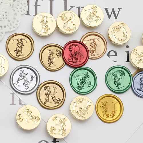 SWANGSA Letter Wax Seal Kit, 26pcs 3D Floral Initial A-Z Stamp with 624pcs Sealing Wax Beads, Furnace and Pen for Wedding Invitations Cards & Envelope