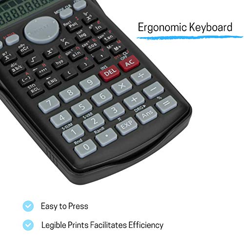 Mr. Pen Scientific 2 Line Calculator - Fraction & College Math, Black / 1 Pack