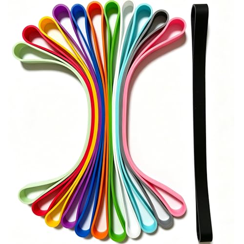 HAIDIBAO Silicone Rubber Bands 12Pcs 8in Multicolor Heavy Duty Wide 0.39in