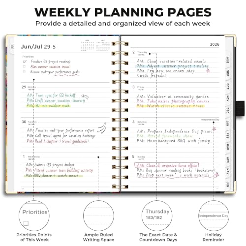 AHGXG Academic Planner 2026-2027, July 2026 - June 2027, 5.7 x 8.3 Inch Portable Organizer