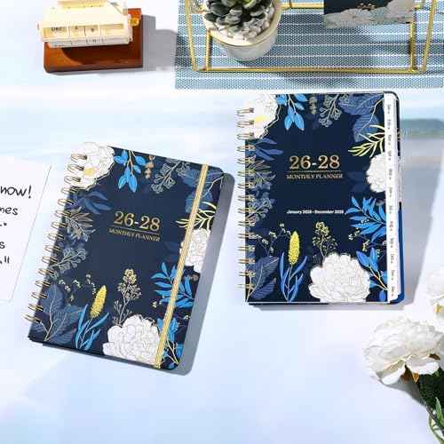 2026-2028 Monthly Planner/Calendar - 3 Year Monthly Planner 2026-2028, 6.3" x 8.4", Jan 2026 - Dec 2028, Months Tabs, Inner Pocket, Elastic Closure, Twin-Wire Binding