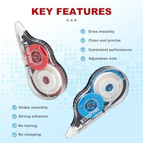 15PCS White Correction Tape with Dispenser, 39.37ft Each, Fast, Clean, Opaque and Easy to Use Tear-Resistant Correction Tape Bulk Office or School Supplies, Blue, Red, Gray