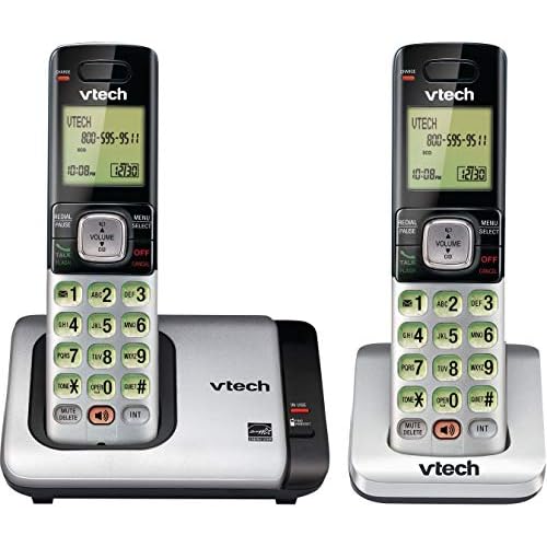 VTech CS6719-2 2-Handset Cordless Phone with Caller ID/Call Waiting, Handset Intercom & Backlit Display/Keypad, Silver