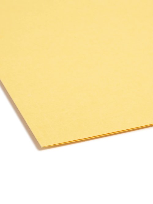 Smead 100% Recycled Fastener File Folder, 2 Fasteners, Reinforced 1/3-Cut Tab, Letter Size, Yellow, 50 per Box (12941)