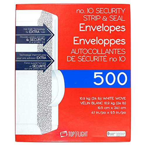 Security Tinted #10 Envelopes with Peel & Seal Closure, 500 Pack