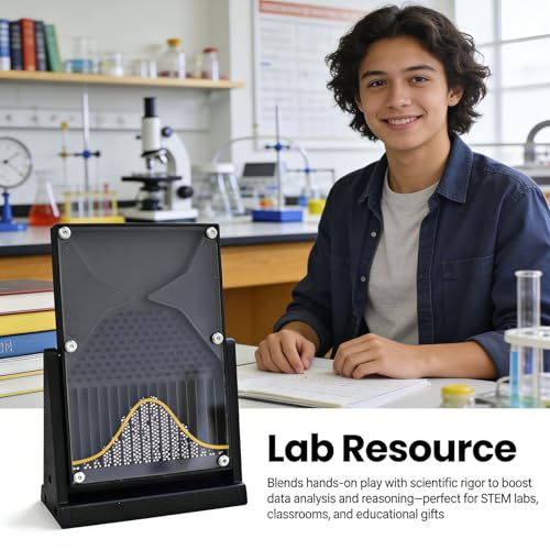 7 Inch Galton Board Probability Demonstrator - Acrylic Bell Curve for Statistics & Data Analysis