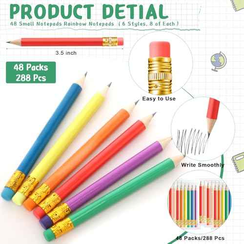 Spakon 48 Sets Operation Christmas Inspirational Mini Rainbow Small Notepads Motivational Pocket Notepad for Gifts Rewards