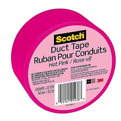 Scotch Duct Tape, 1.88 in x 20 yd, Hot Pink, 6 Pack