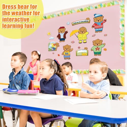 Gilprop 58 Pcs Classroom Weather Dress Bulletin Board Set - Bear Variant