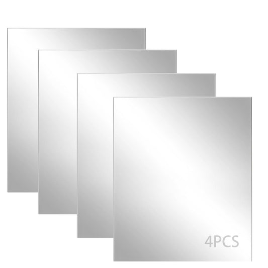 Skiennix Silver Mirrored Acrylic Sheets - 4 Pack, 8 x 12 Inch, 1/8 Inch Thick for Crafts & Art Display