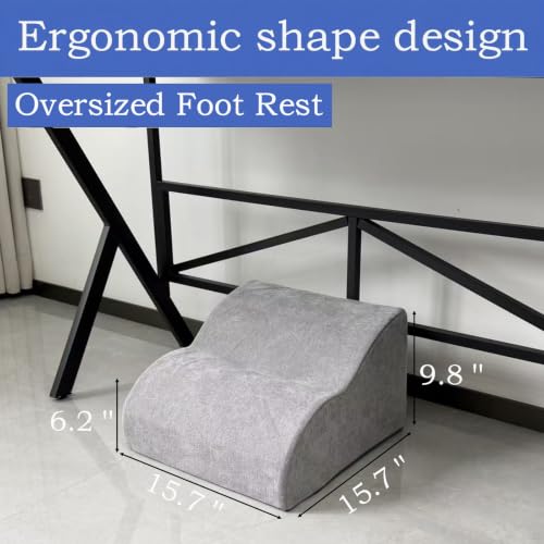 OpyTikar Foot Rest for Under Desk, 3-Tier Ergnomic Foot Stool - Light Grey (Standard)