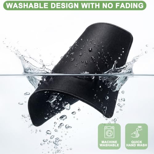 Jofuler 3 Pack Black Mouse Pads with Non-Slip Rubber Base and Stitched Edges