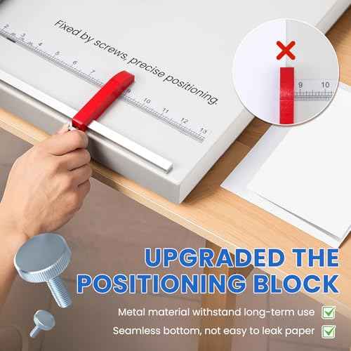 Mxmoonant Manual Creasing Machine 18¡¯¡¯ with Positioning Blocks, Imperial Scale, 70-450g Thickness Paper Creaser, Paper Folding Machine for Business Cards, Invitations, DIY Crafts, Brochures, Covers