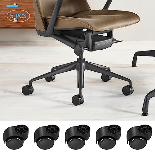 MDZDN 2 Inch Black Silent Office Chair Wheels Replacement - 11mm Stemless Casters, 5PCS/Pack (Variation 0-001)