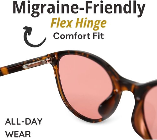 Family Tree Remedies FL-41 Migraine Glasses - Light Sensitivity Relief | Transitional Tortoise Frame