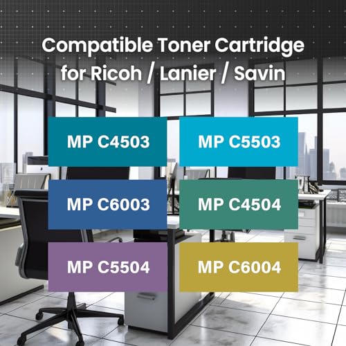 Shiki Compatible Toner Cartridge Replacement for Ricoh Lanier Savin MP C4503 C5503 C6003 C4504 C5504 C6004 841851 (Magenta, 22500 Pages)