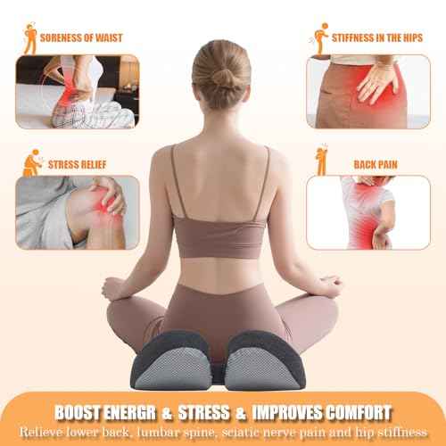 CXC Gel Seat Cushion for Office Chair: 4-Zone Pressure Relief Memory Foam Pad with Cooling Tech - Sciatica Pain Relief Pillow | Desk Chair, Wheelchair, Floor Sitting, Long Driving & Classroom Use