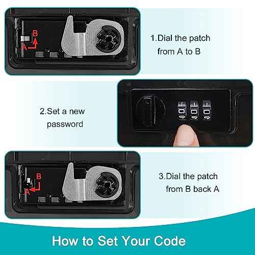 Lalifebuss Combination Lock Boxes for Personal Items, Lockable Storage Box for Office Locker/School/Medicine/Snacks/Phone Jail/Electronic/Home (2 Pack/Black)