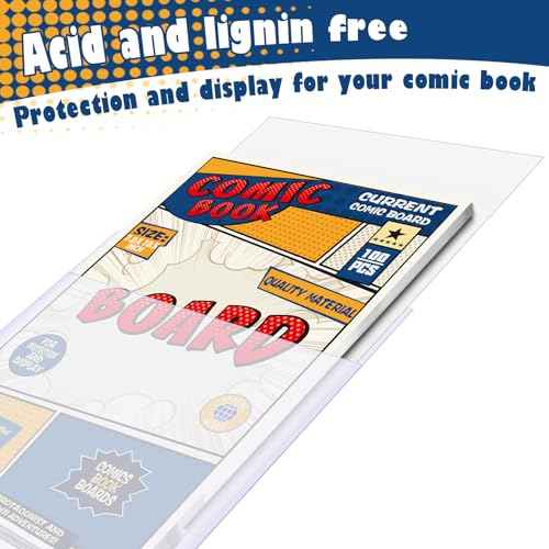 Leffis 200 Count Comic Book Current Size Bags and Boards Transparent Acid-Free and Reusable Comic Book Sleeves for Regular Comics (Bags and Boards X 200PCS)