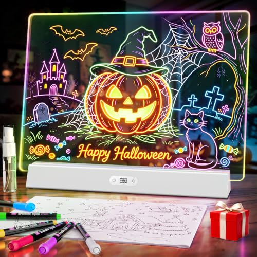 White Bailkind 17-Inch Rechargeable LED Note Board with 6 Colors & 9 Modes