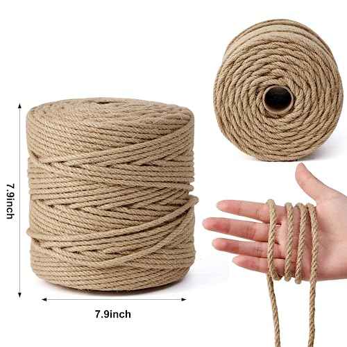 Natural Jute Twine,656 Feet 1/4 inch Hemp Twine Rope for Gift Wrapping Craft Plant Garden Christmas Handmade Arts Decoration Packing String Home Decor