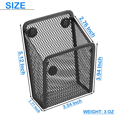 Magnetic Pencil Holder,Mesh Stainless Steel Pen Basket, Metal Writing Utensil Storage Organizer for Whiteboard,Blackboard,Kitchen, Locker, Home, or Office