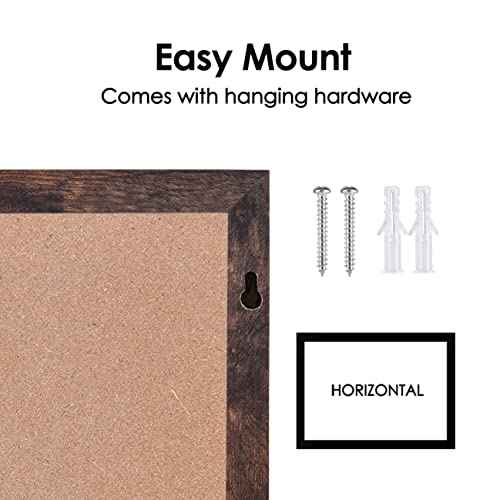 TORASO Magnetic Chalkboard Calendar Corkboard, 17.7" x 21.6" Combination Chalk Board Bulletin Board, Walnut Brown Framed Blackboard Calendar Cork Combo Board(ZHHB-BN-4555)