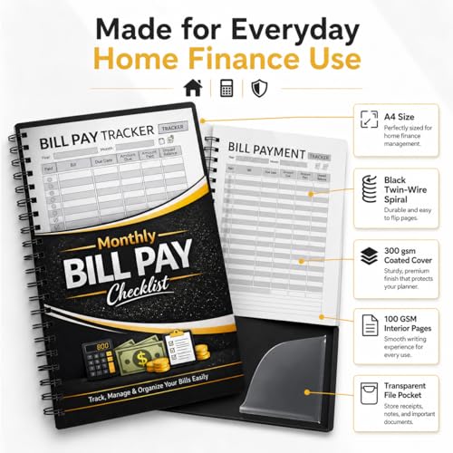 Bill Payment Tracker Notebook — Monthly Organizer with Annual Overview & Auto Pay Tracker