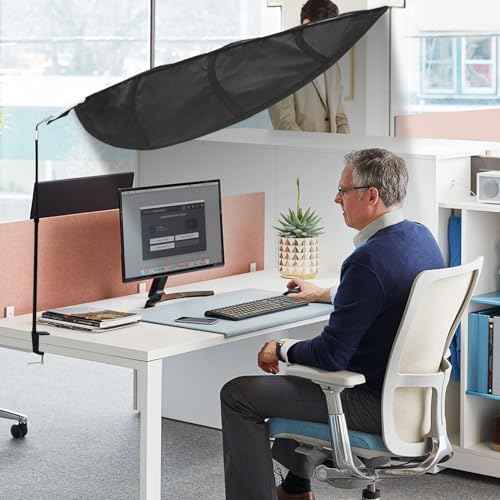 Adjustable Office Cubicle and Desk Shade£¬Cubicle Shade£¬Block Overhead Light, Glare, and Airflow£¬Uv-Resistant Fabric£¬Working Office Cubicle Accessories for Light Sensititve Workers