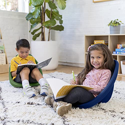 ECR4Kids Plastic Leaf Floor Seat Set – Kids Rocking Floor Chairs for Classroom & Home, 6-Pack