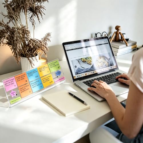 ChanQnTon 15.8" x 6.5" Monitor Memo Board - Portable Desk Organizer & Sticky Note Holder