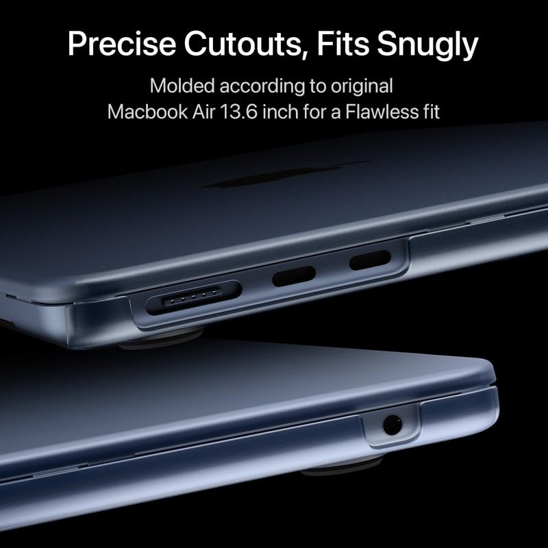 Soonjet Midnight Clear 13.6-inch MacBook Air Case for M2 M3 M4 M5 2022-2026