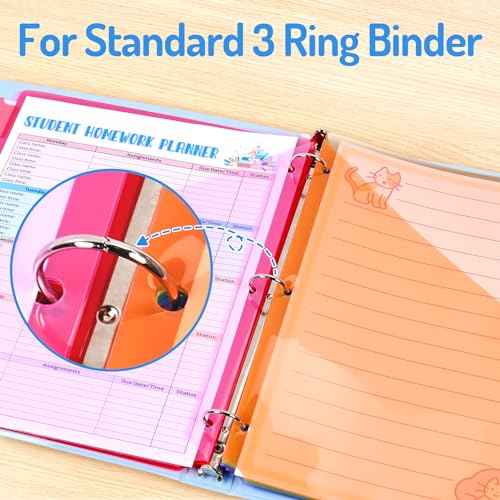 Forvencer 8 Count Dividers with Two Pockets, 8 tabs Binder Dividers for 3 Ring Binder Organizer, Multicolor, 1 Set