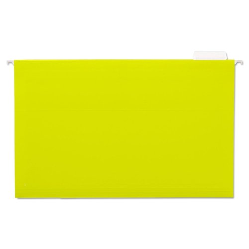 Universal 14219 Hanging File Folders, 1/5 Tab, 11 Point Stock, Legal, Yellow (Box of 25)