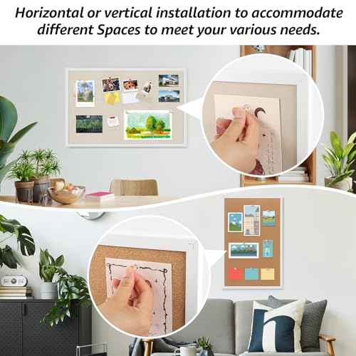 MaxGear 2 Pack Double-Sided Cork & Linen Board for Wall, 23" x 17" Large Bulletin Boards with White Wood Frame, PinBoards for Girls Room, Office, Bedroom, Kids Room, Classroom