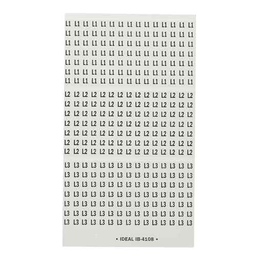 Ideal Industries 44-109 Plastic-Impregnated Cloth Self-Sticking Wire Marker Booklet 1/4 inch x 1-1/2 inch Legend