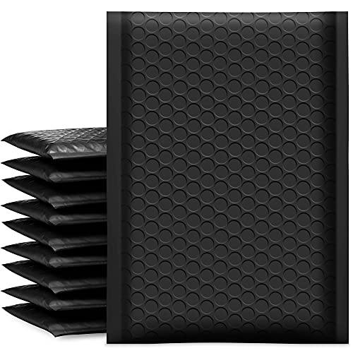 UCGOU Bubble Mailers 5x8.6 Inch Usable Size 5x7 Inch Black 50 Pack Padded Envelopes Small Business Mailing Packages Self Seal Adhesive Waterproof Boutique Shipping Bags for Jewelry Makeup Supplies