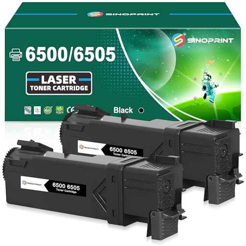 Phaser 6500 WorkCentre 6505 Black Toner Cartridges Replacement 106R01597 for Xerox Phaser 6500 6500N 6500DN WorkCentre 6505 Printer (2 Packs Black)
