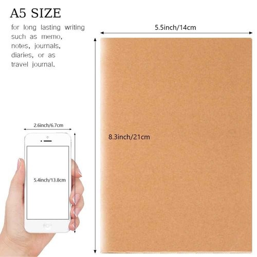 LIONSOUL 90 Pack A5 Blank Kraft Notebooks Bulk, Blank Paper Sketchbooks, Writing Blank Journal Notebook in Bulk, 80 Pages, 8.3x5.5 inch, for Gifts Travelers Office and School Supplies