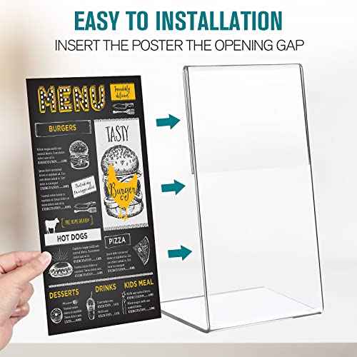 36 Pack Acrylic Picture Frames 4 x 6 Inches Clear Photo Frames Plastic Picture Collage Frames Flyer Display Vertical Slanted Back Stand up Sign Holder for Office Desktop Photo Picture Menu Document