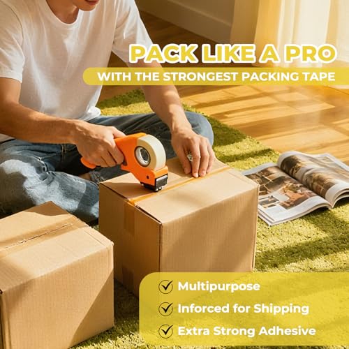 Packaging Tape, 2.0 mils Thick Heavy Duty, 36 Rolls of 2 inch x 55 Yards, Clear Shipping Tape for Packing, Sealing Boxes, Strong Adhesive, Commercial Grade for Moving & Shipping