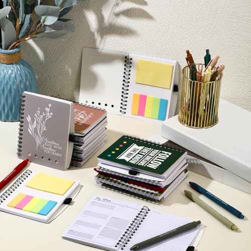 30 Sets Christmas Gifts Inspirational Spiral Weekly Planner Notebooks Ballpoint Pens Sticky Notepads for Students Teacher Employee Coworker Team Staff Vet Tech(Classic Colors)